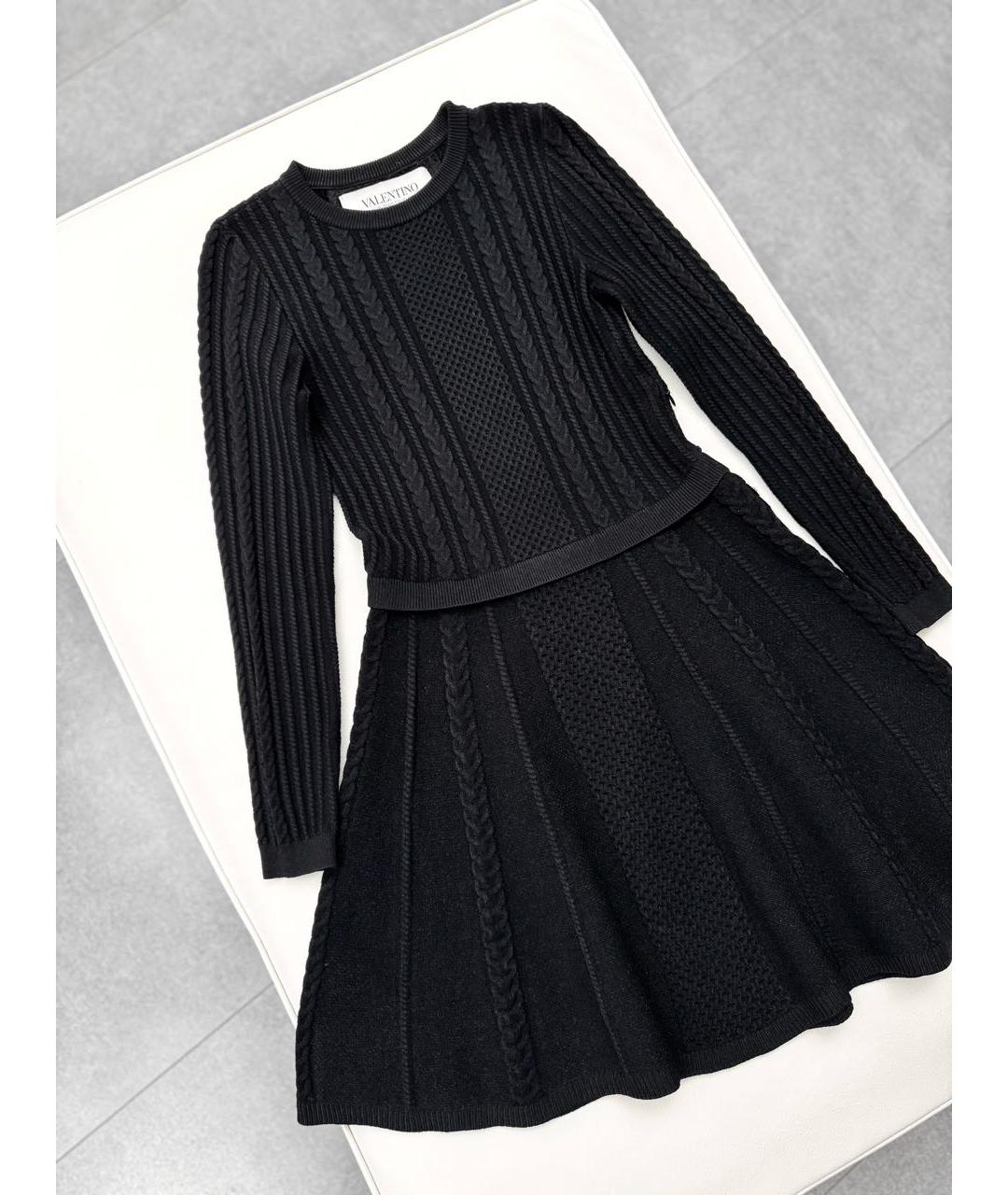 VALENTINO Черное вискозное повседневное платье, фото 8