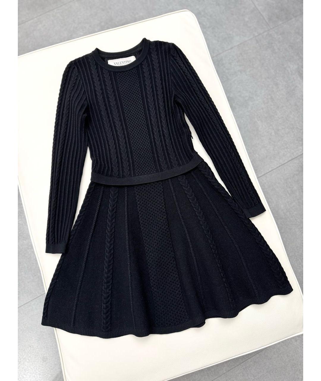VALENTINO Черное вискозное повседневное платье, фото 9