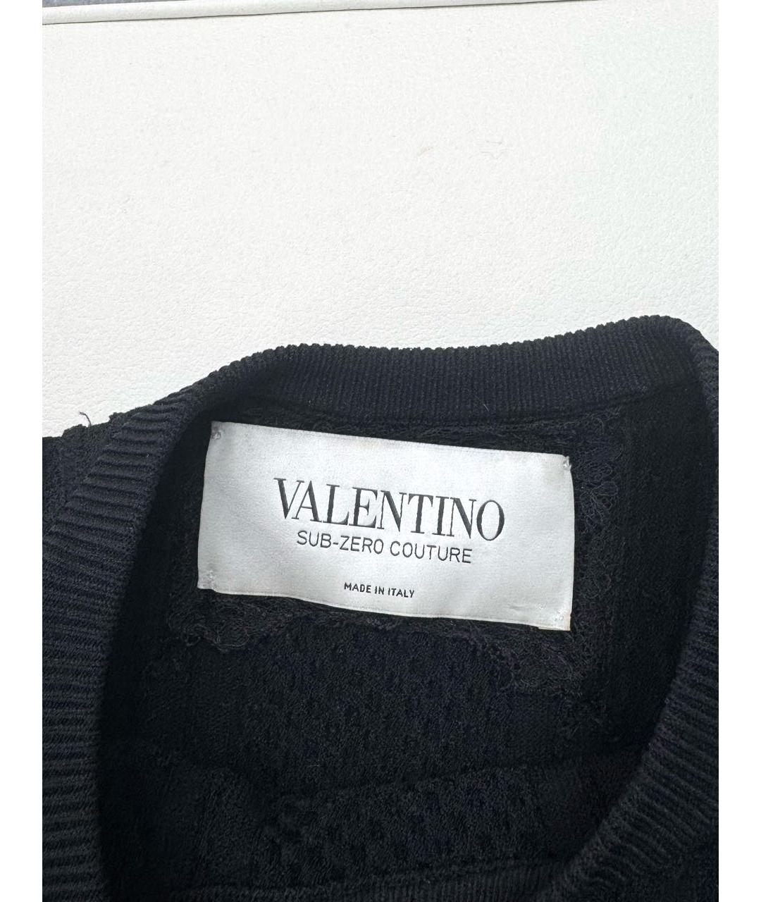 VALENTINO Черное вискозное повседневное платье, фото 3