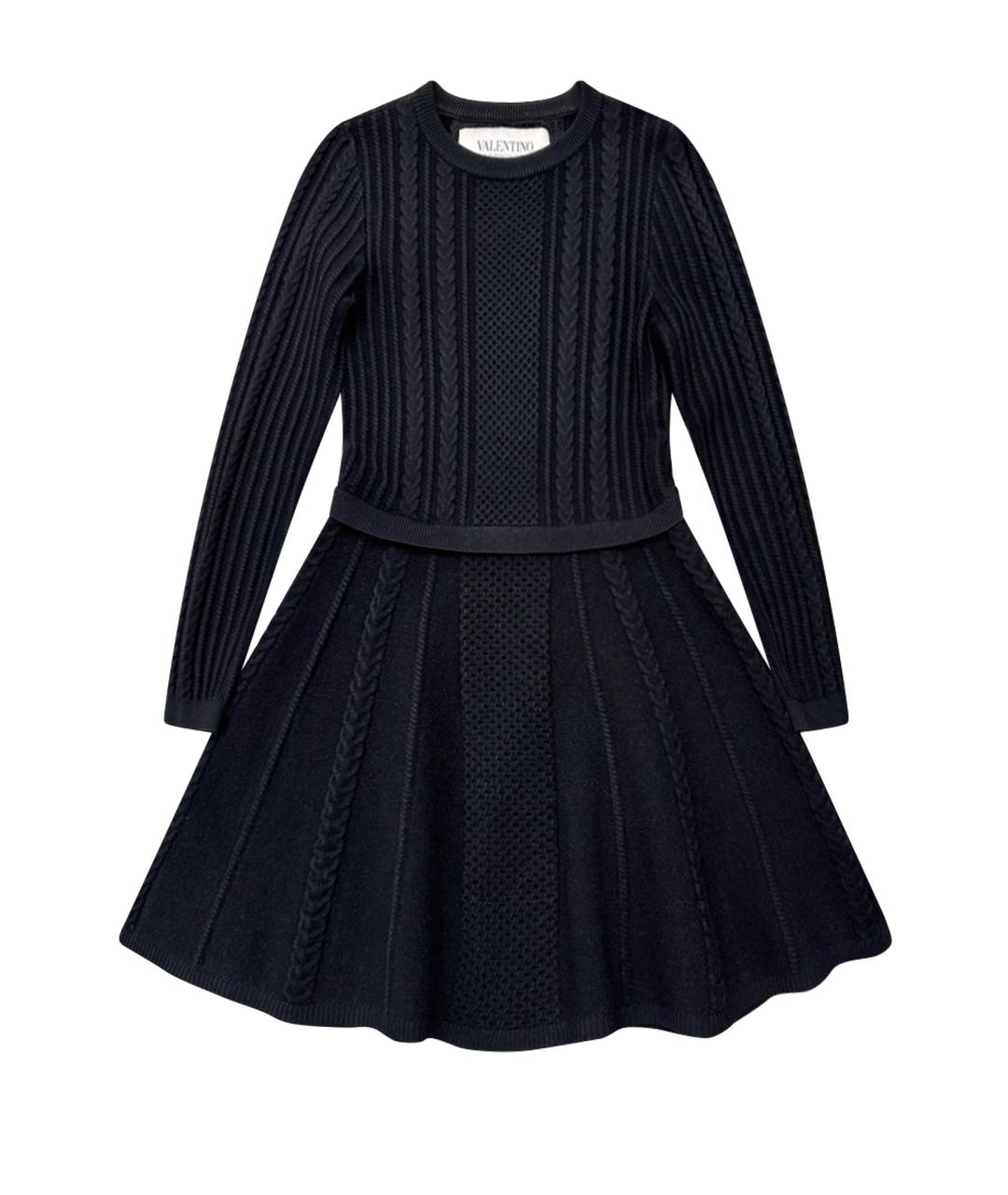 VALENTINO Черное вискозное повседневное платье, фото 1