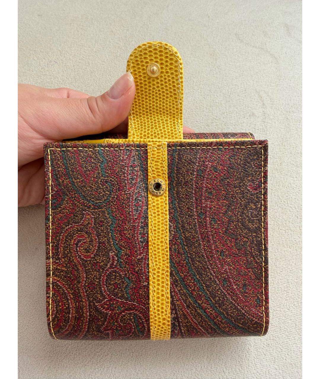 ETRO Бордовый кожаный кошелек, фото 8