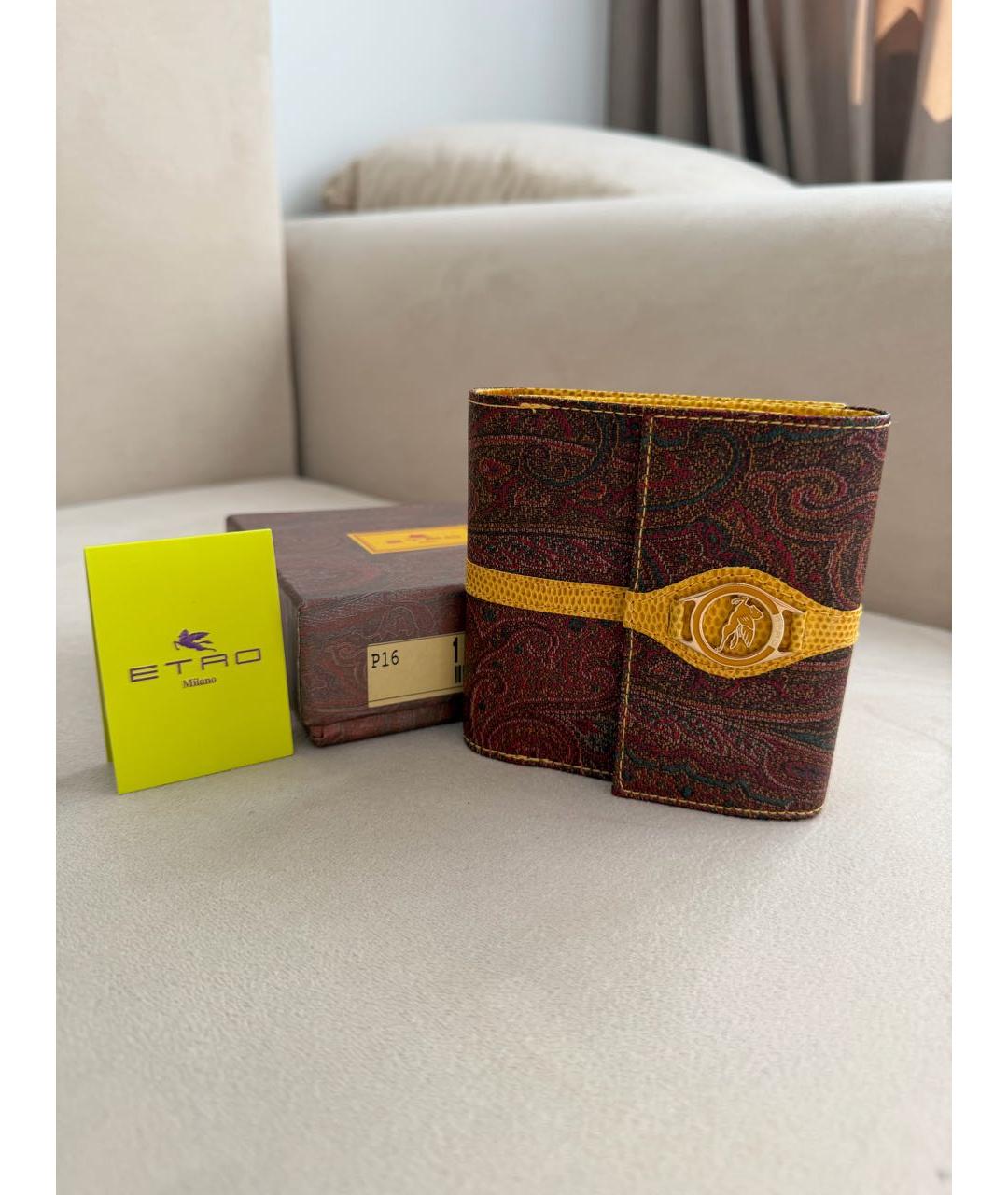 ETRO Бордовый кожаный кошелек, фото 2