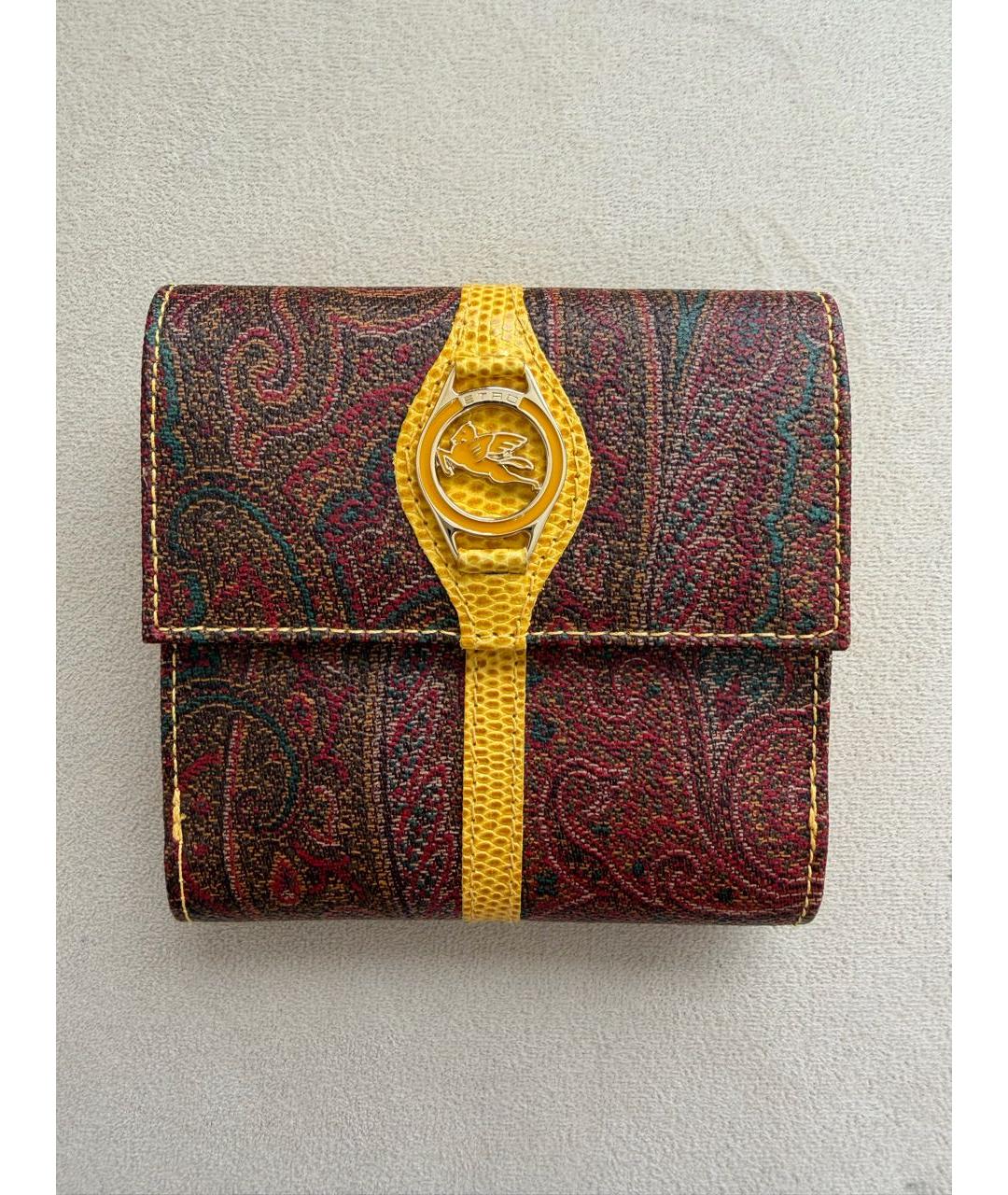 ETRO Бордовый кожаный кошелек, фото 9