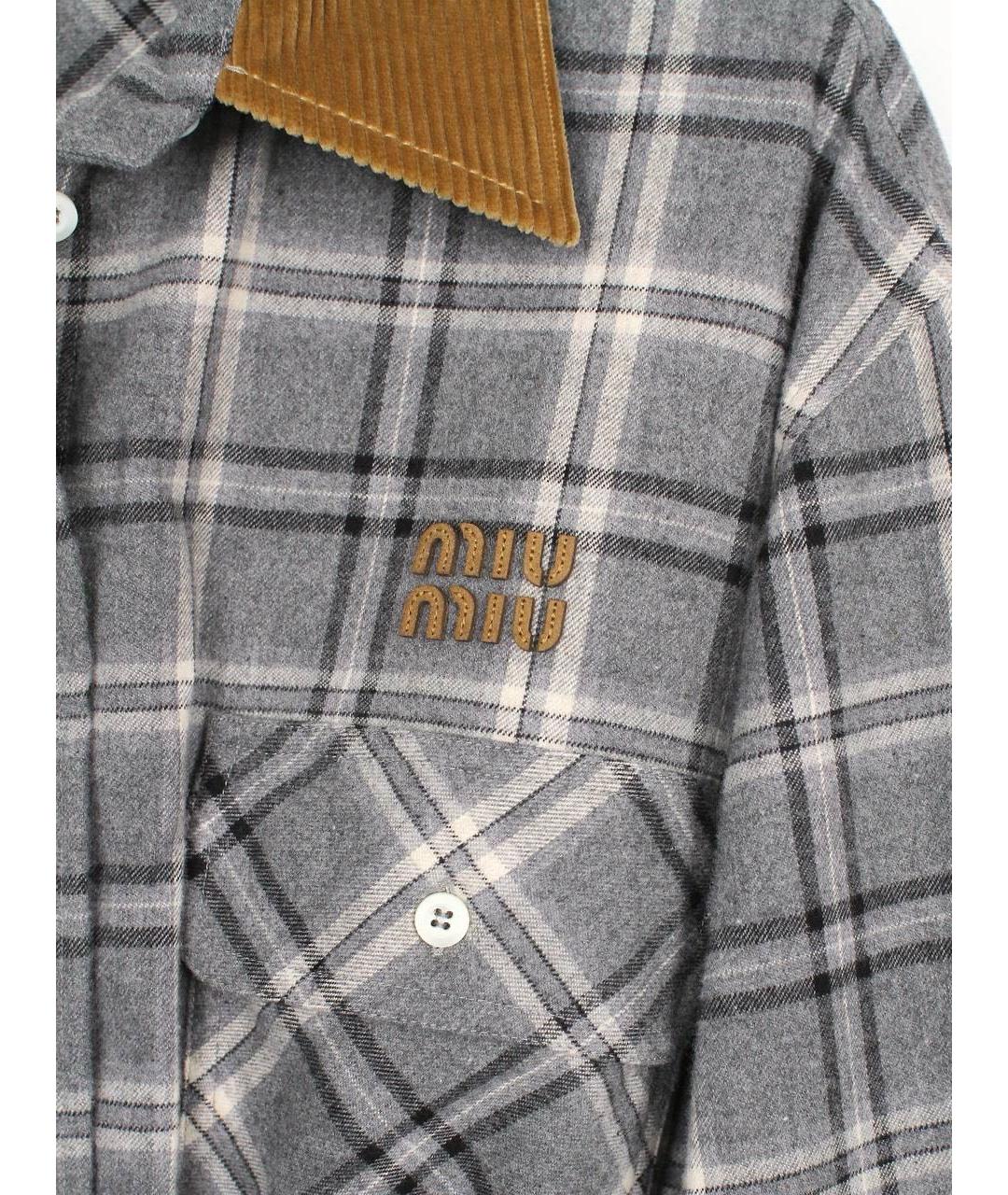 MIU MIU Серое хлопковое повседневное платье, фото 5