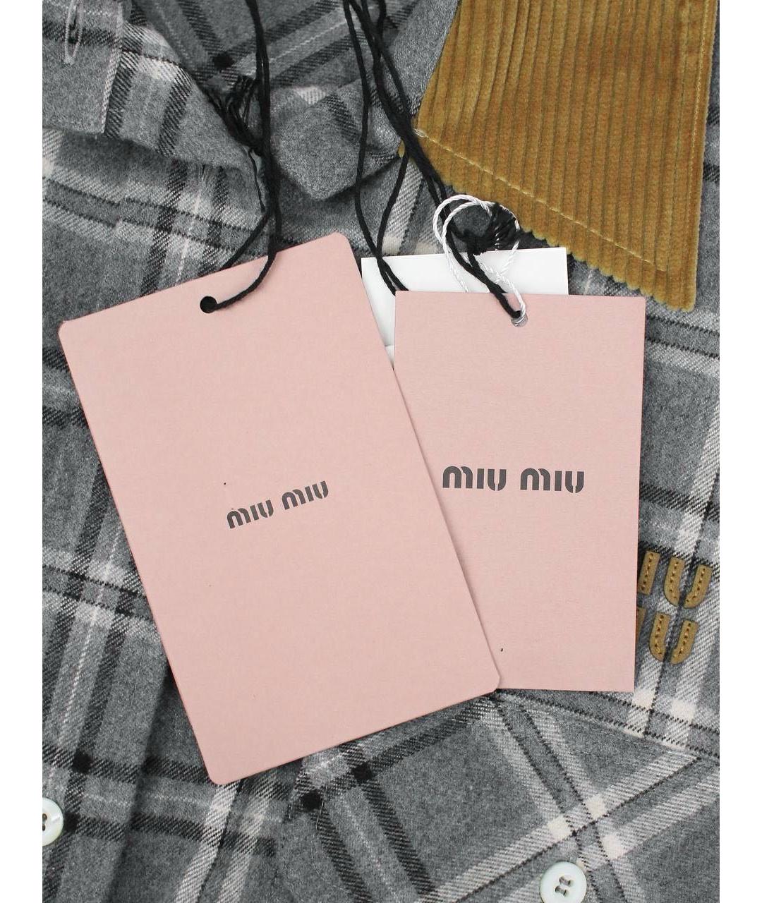MIU MIU Серое хлопковое повседневное платье, фото 4