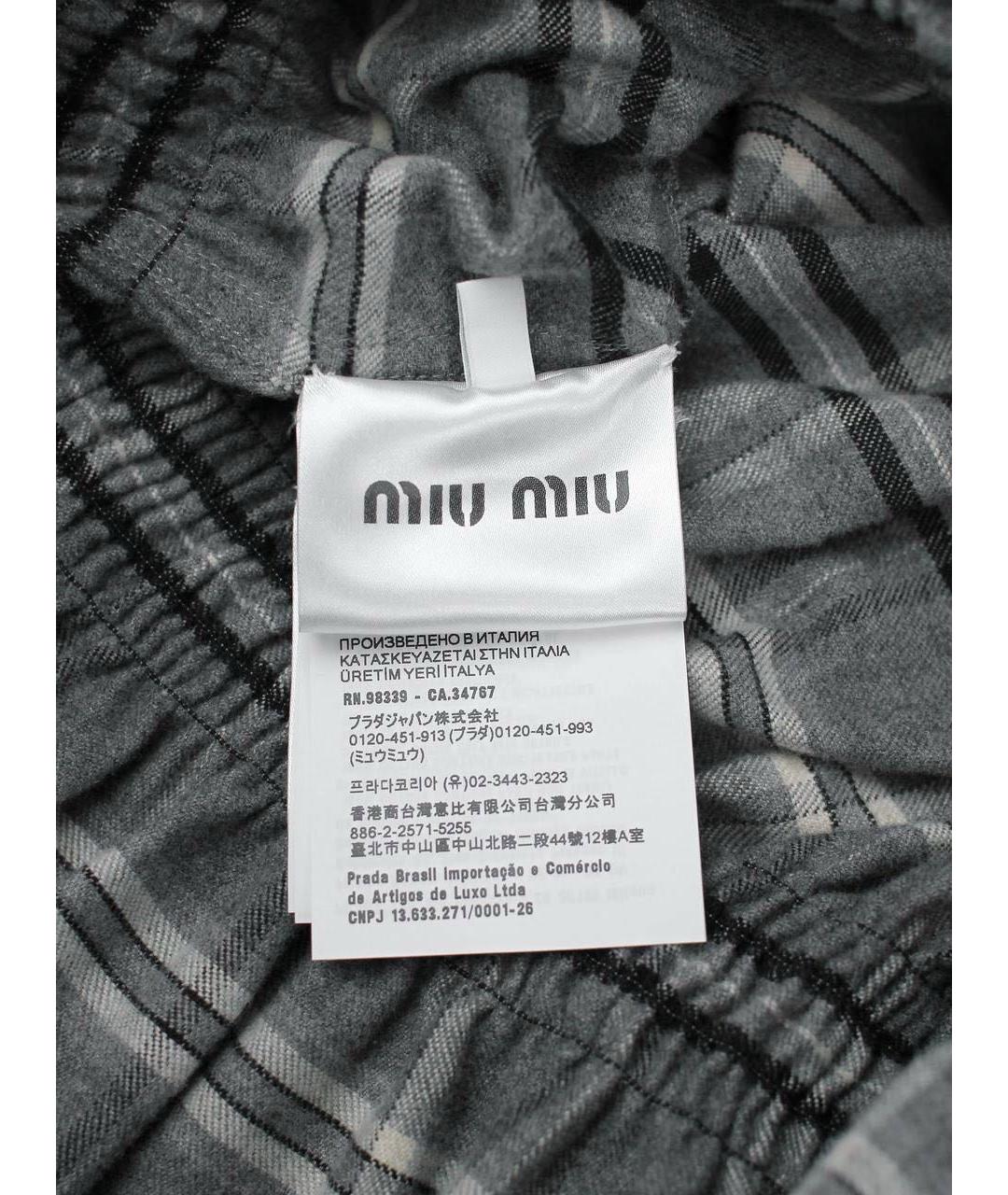 MIU MIU Серое хлопковое повседневное платье, фото 3