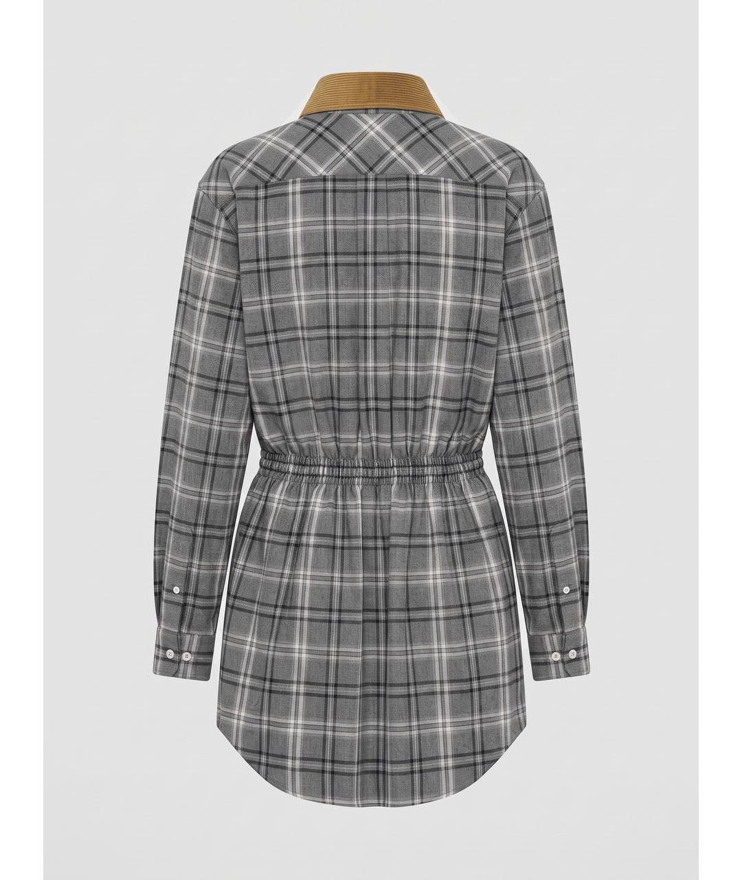 MIU MIU Серое хлопковое повседневное платье, фото 2