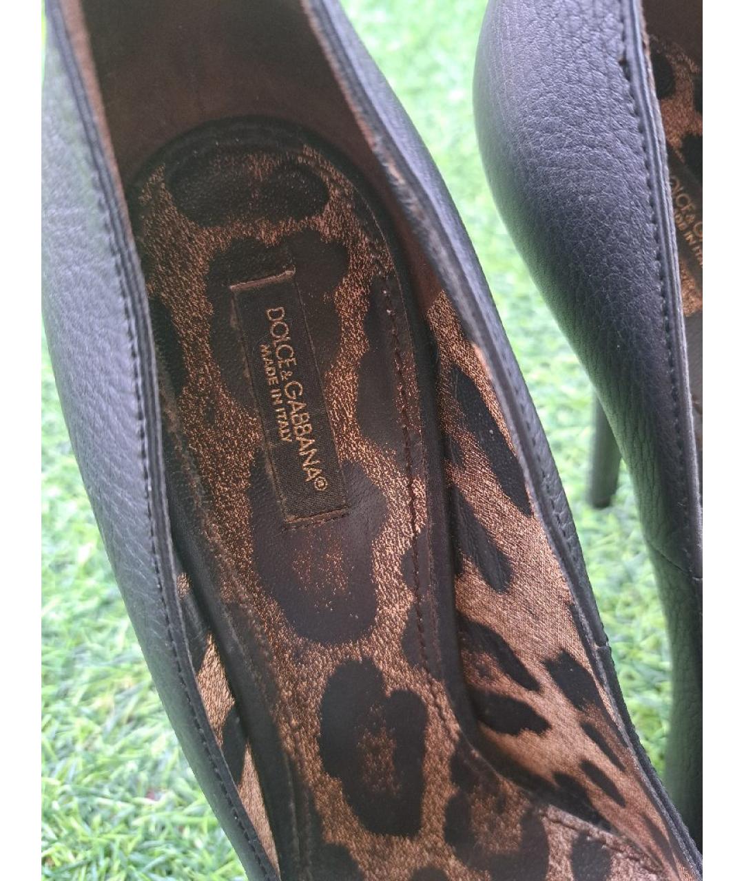 DOLCE&GABBANA Черные кожаные туфли, фото 5