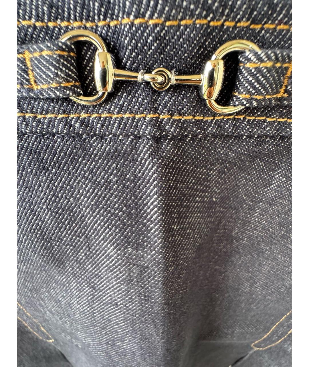 GUCCI Темно-синяя хлопковая юбка, фото 3