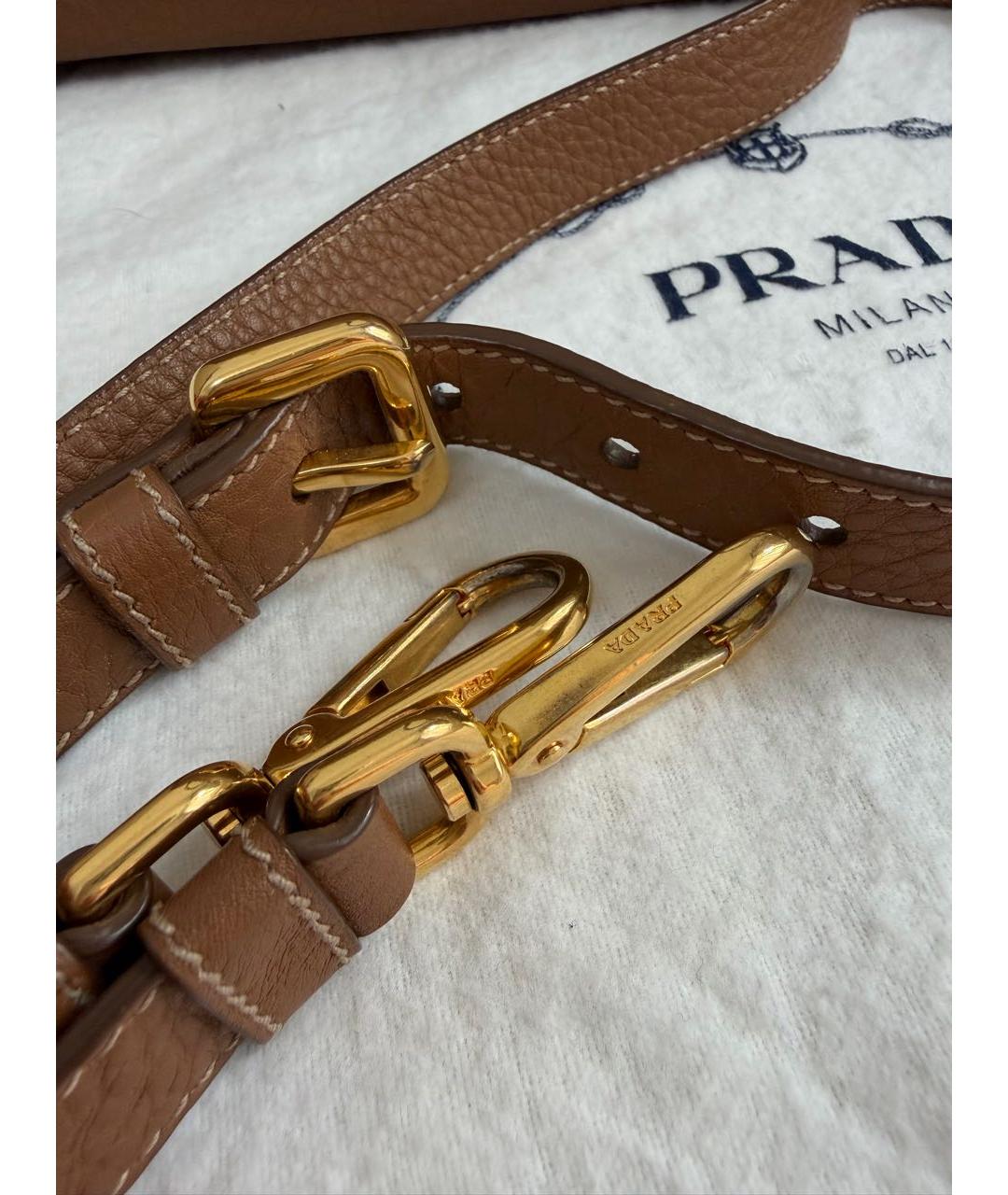 PRADA Коричневая кожаная сумка тоут, фото 8