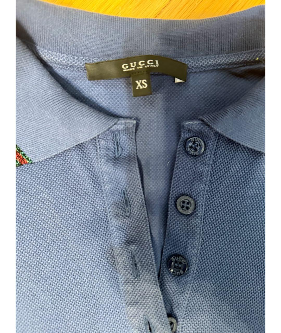 GUCCI Синяя хлопковая футболка, фото 3