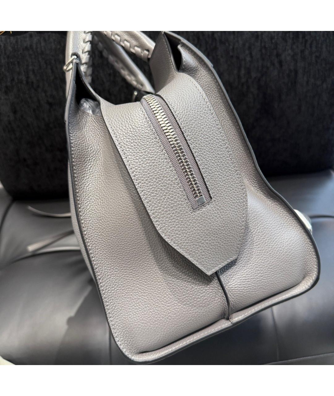 BALENCIAGA Серая кожаная сумка тоут, фото 3