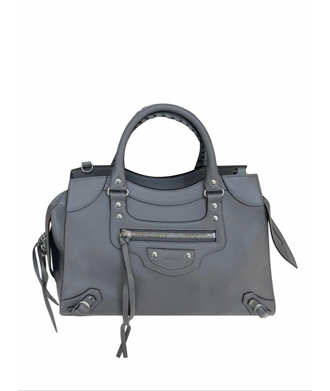 BALENCIAGA Серая кожаная сумка тоут, фото 1