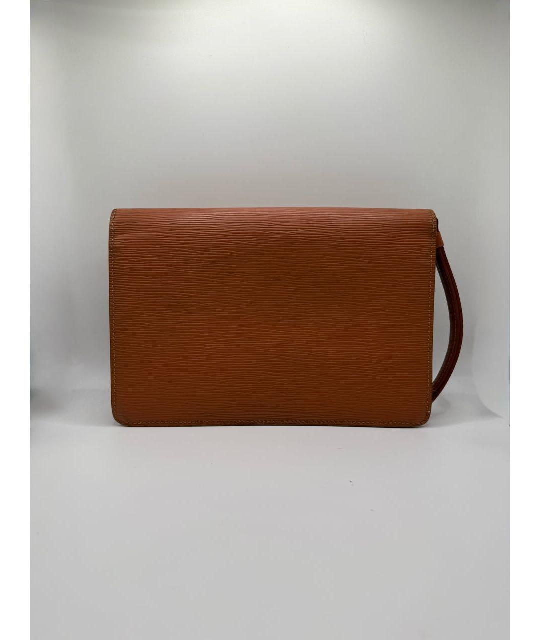 LOUIS VUITTON Оранжевая кожаная барсетка, фото 4