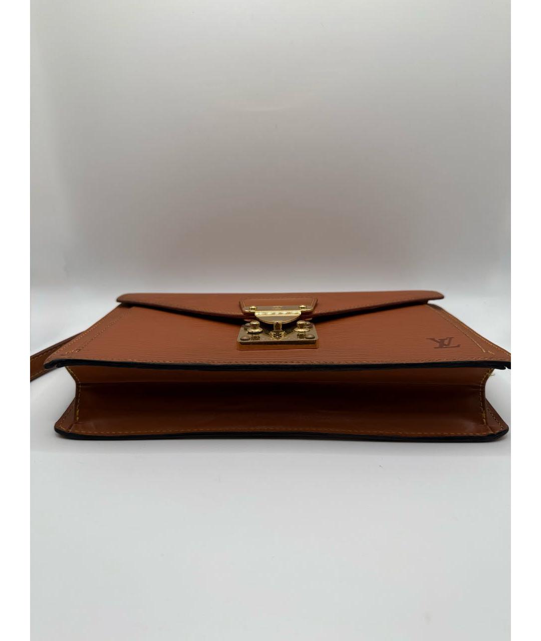 LOUIS VUITTON Оранжевая кожаная барсетка, фото 6