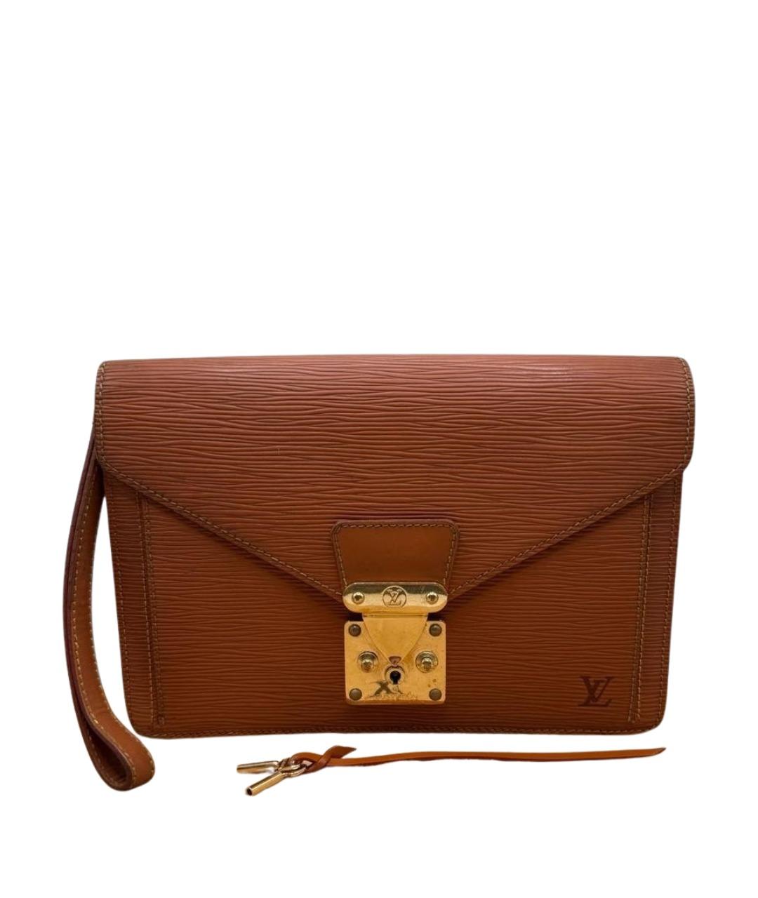 LOUIS VUITTON Оранжевая кожаная барсетка, фото 1