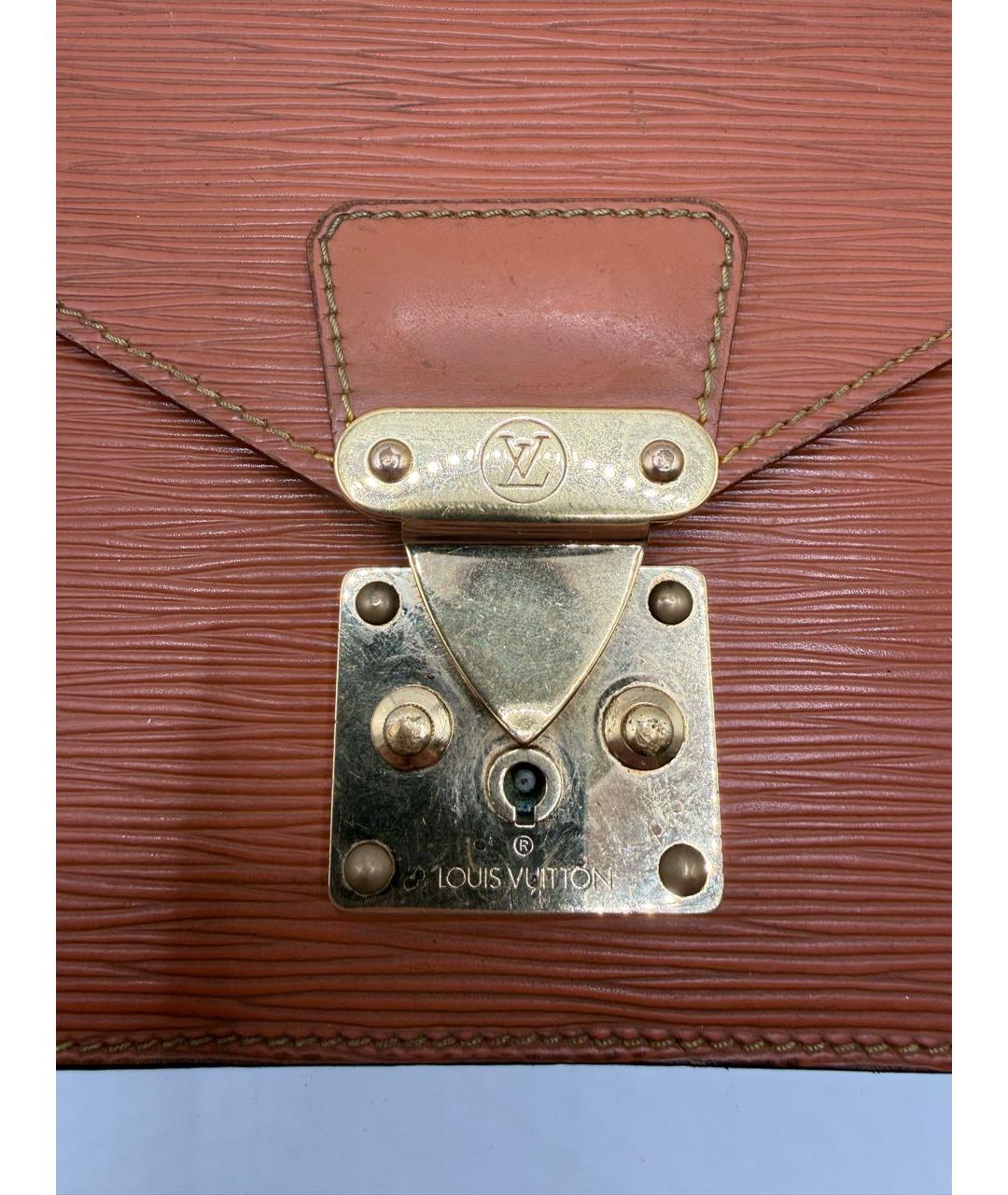 LOUIS VUITTON Оранжевая кожаная барсетка, фото 7