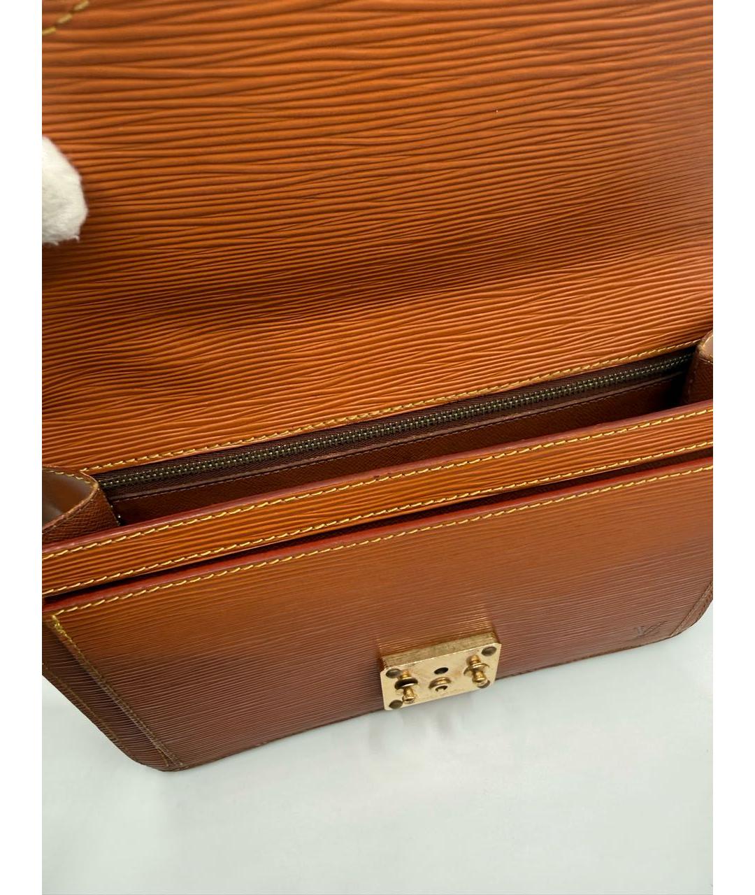LOUIS VUITTON Оранжевая кожаная барсетка, фото 8