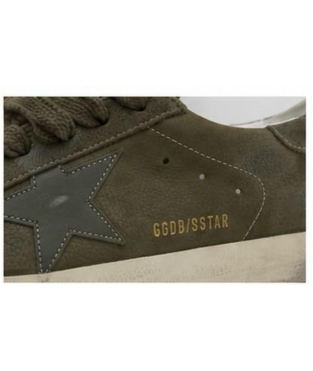GOLDEN GOOSE Хаки кожаные кеды, фото 5