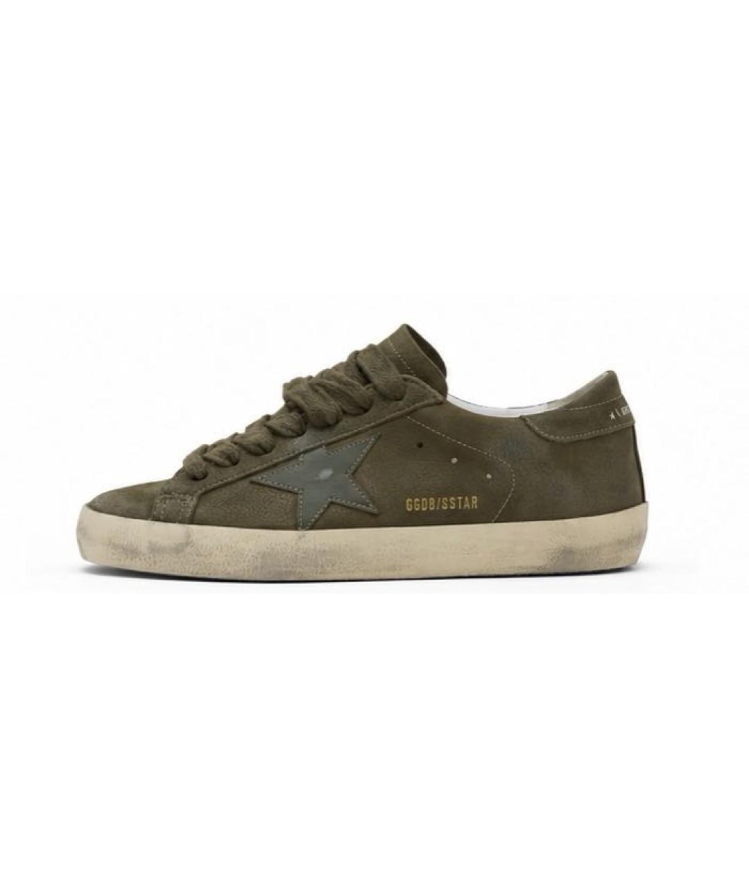 GOLDEN GOOSE Хаки кожаные кеды, фото 8