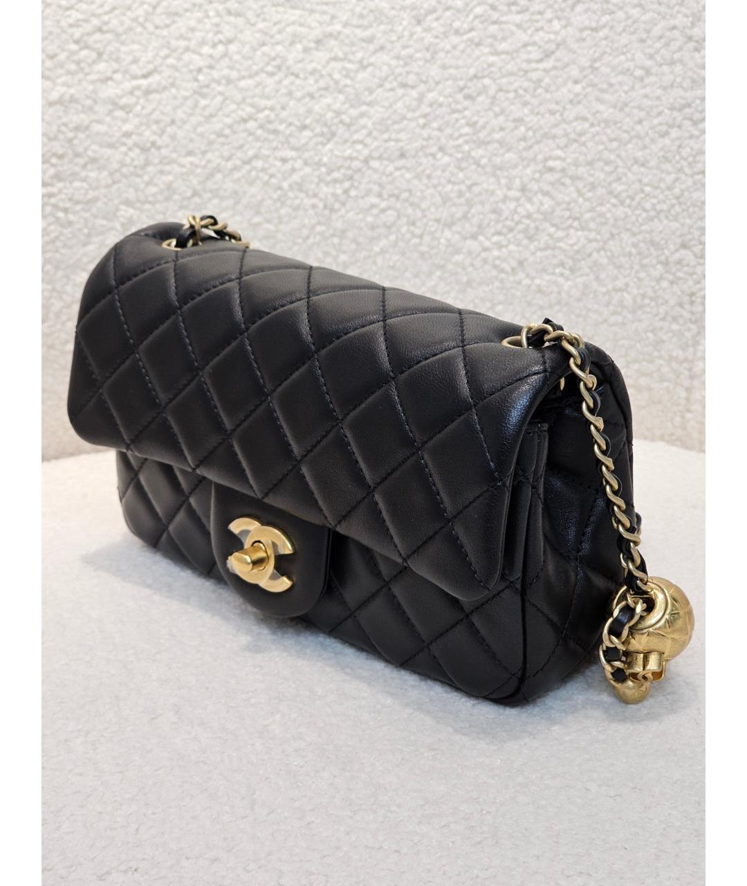 CHANEL Черная кожаная сумка через плечо, фото 3