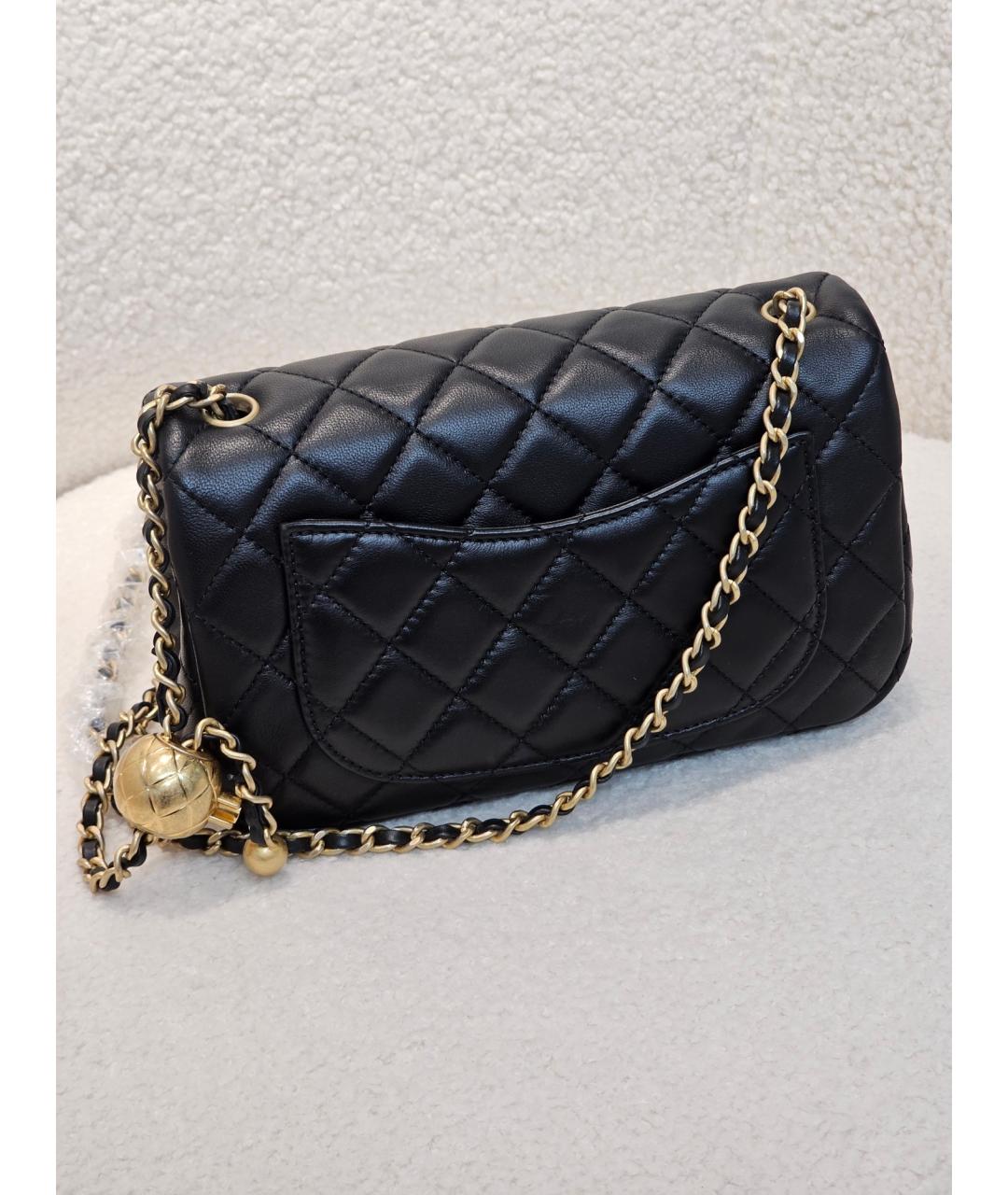 CHANEL Черная кожаная сумка через плечо, фото 4