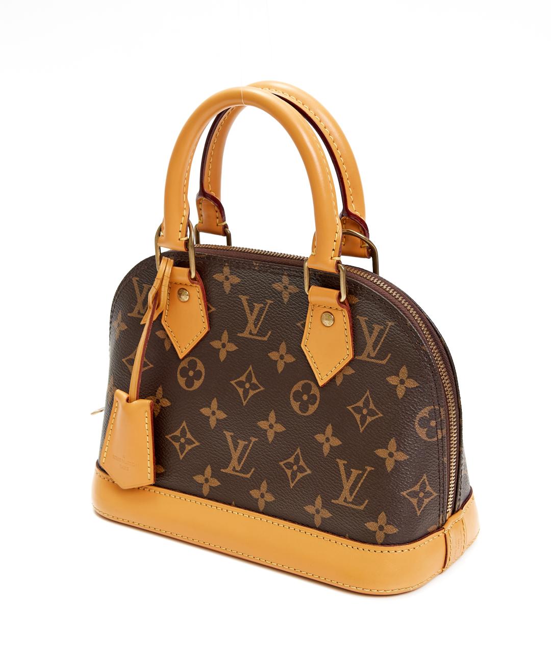 LOUIS VUITTON Коричневая сумка с короткими ручками из канвы, фото 2
