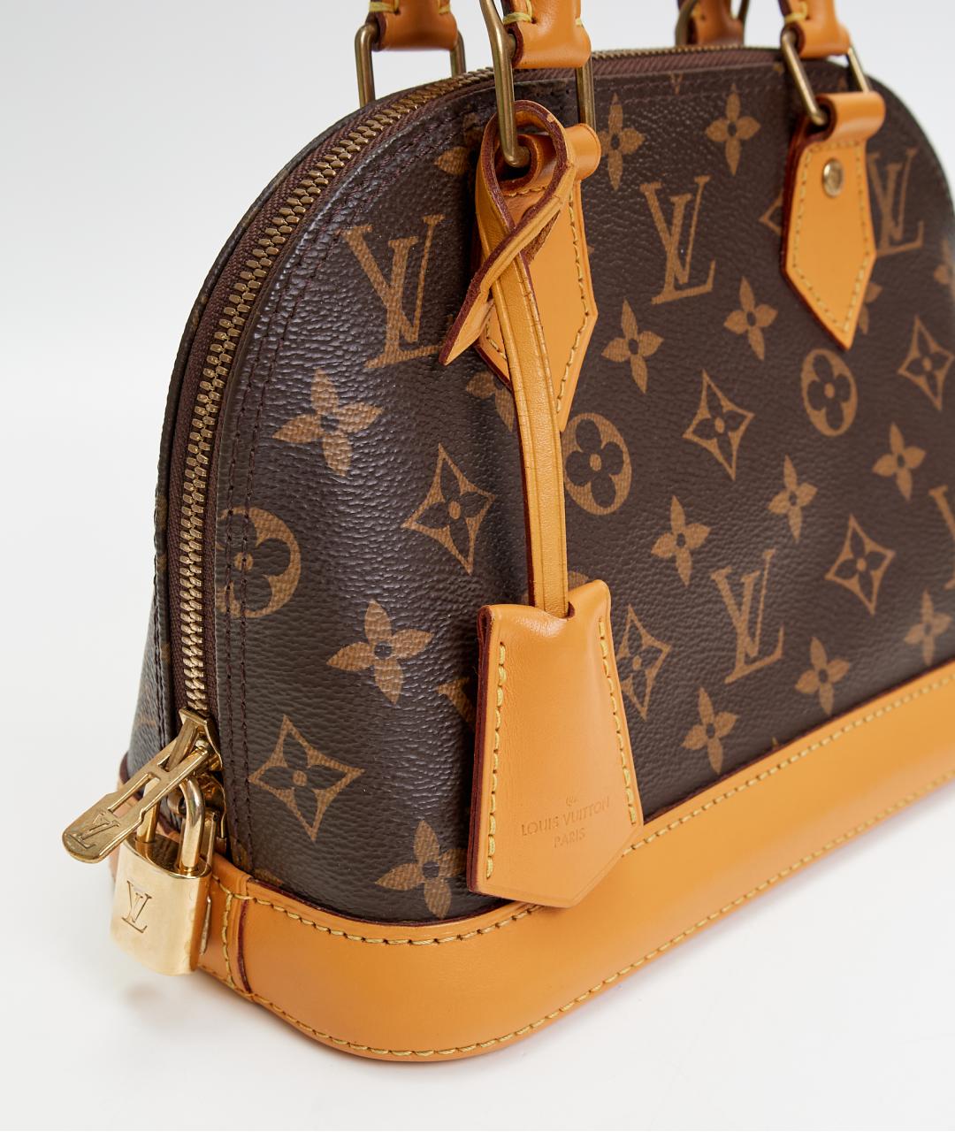 LOUIS VUITTON Коричневая сумка с короткими ручками из канвы, фото 5