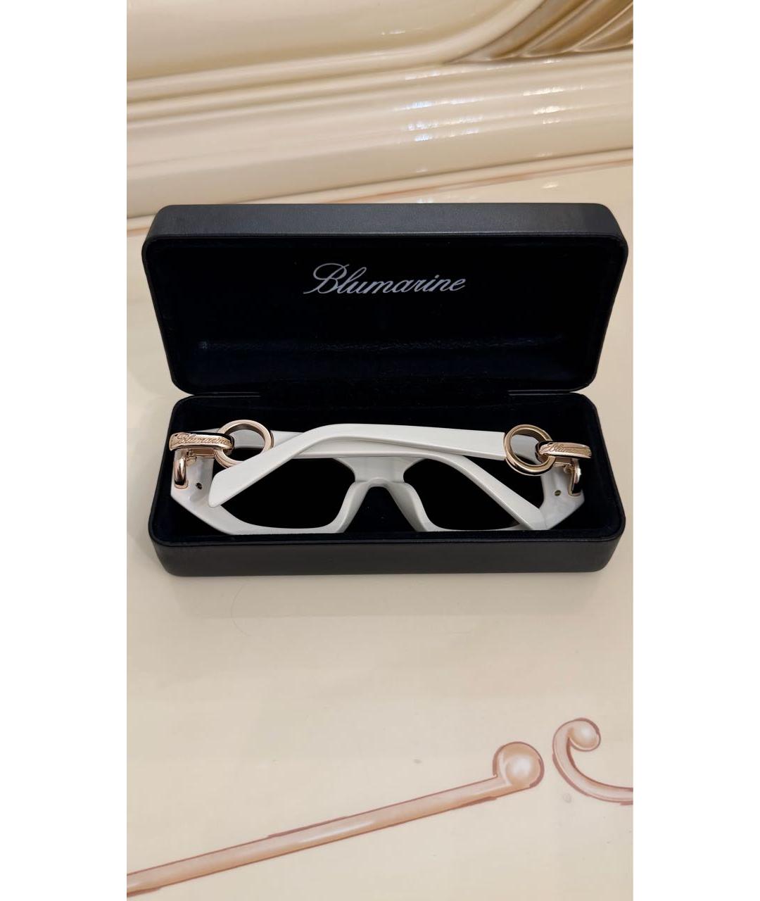 BLUMARINE Белые металлические солнцезащитные очки, фото 4