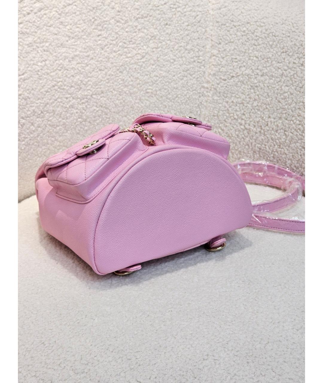 CHANEL Розовый кожаный рюкзак, фото 5