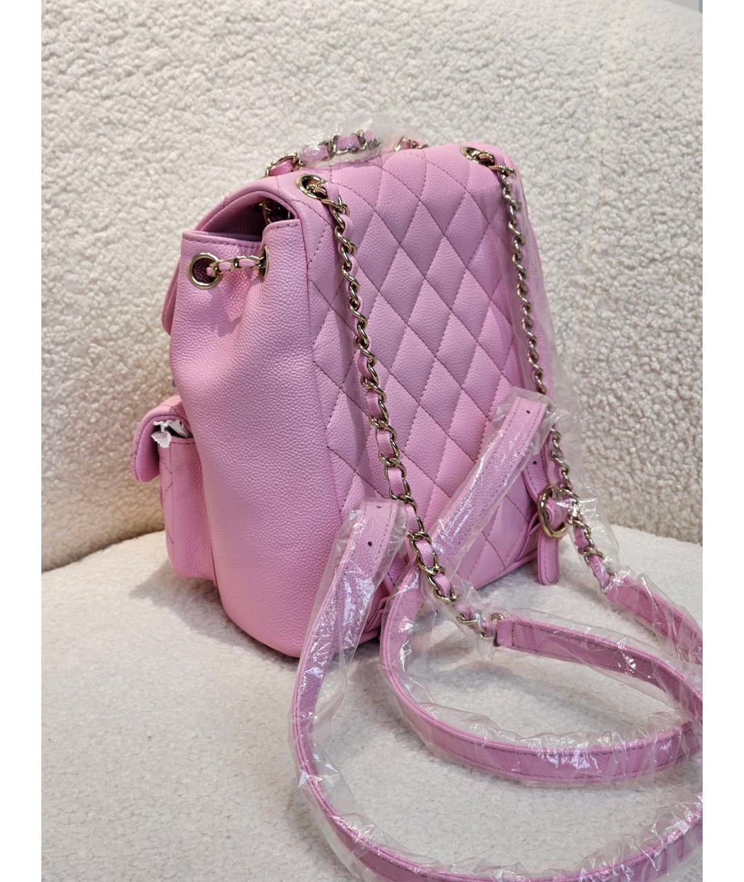 CHANEL Розовый кожаный рюкзак, фото 4