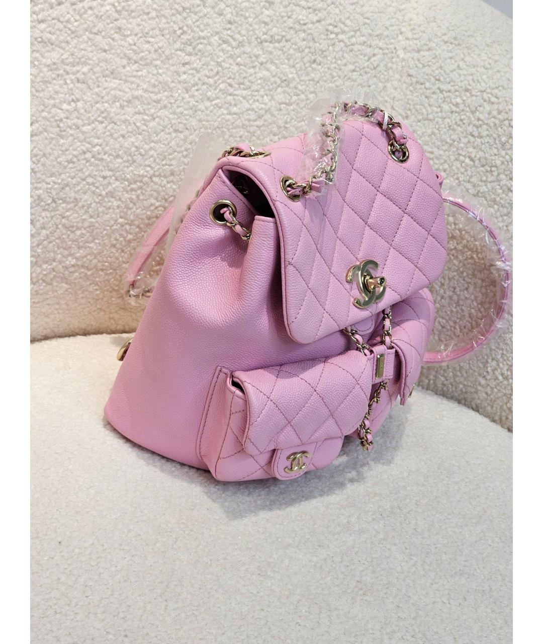 CHANEL Розовый кожаный рюкзак, фото 2