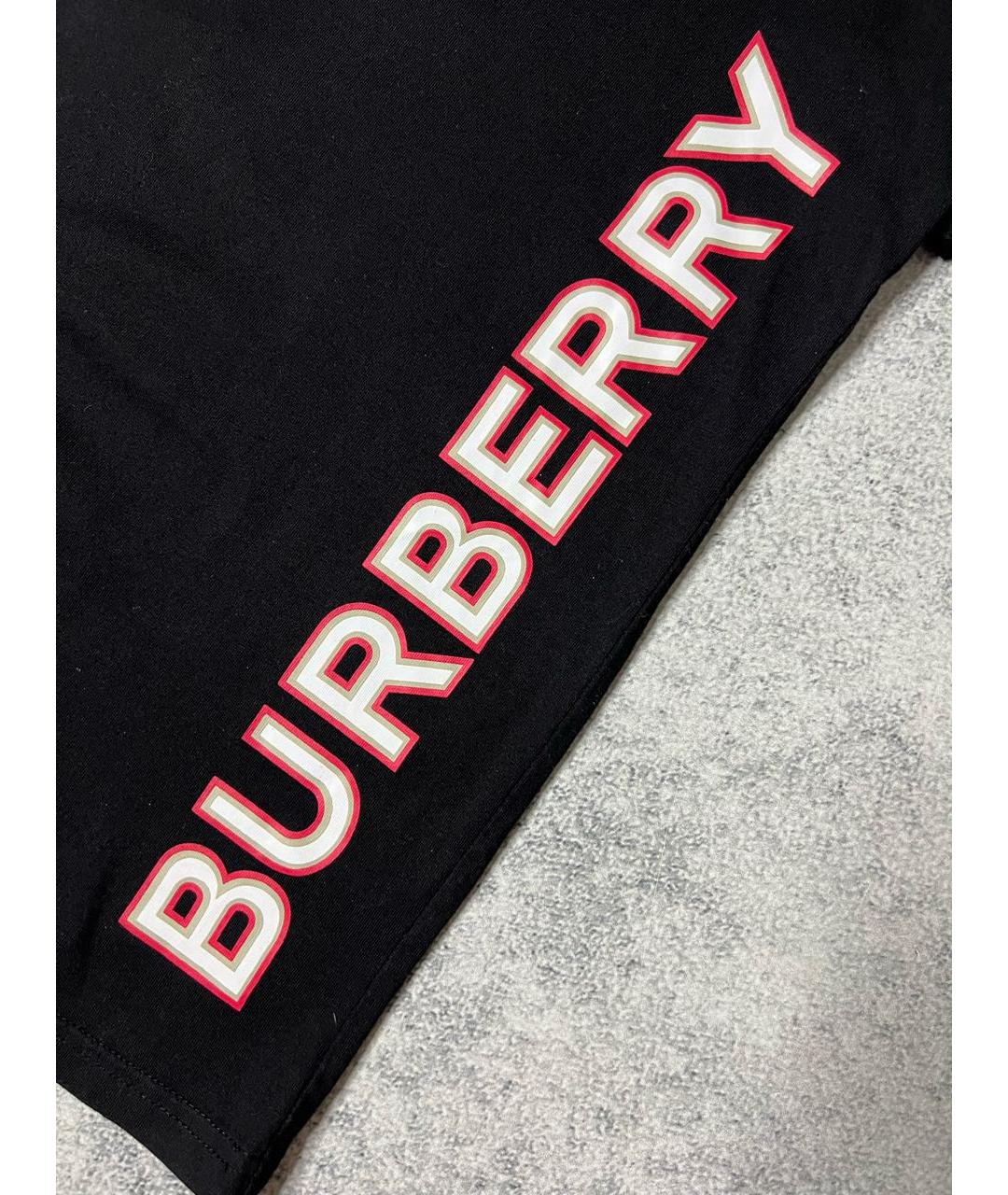 BURBERRY Черная хлопковая футболка, фото 7