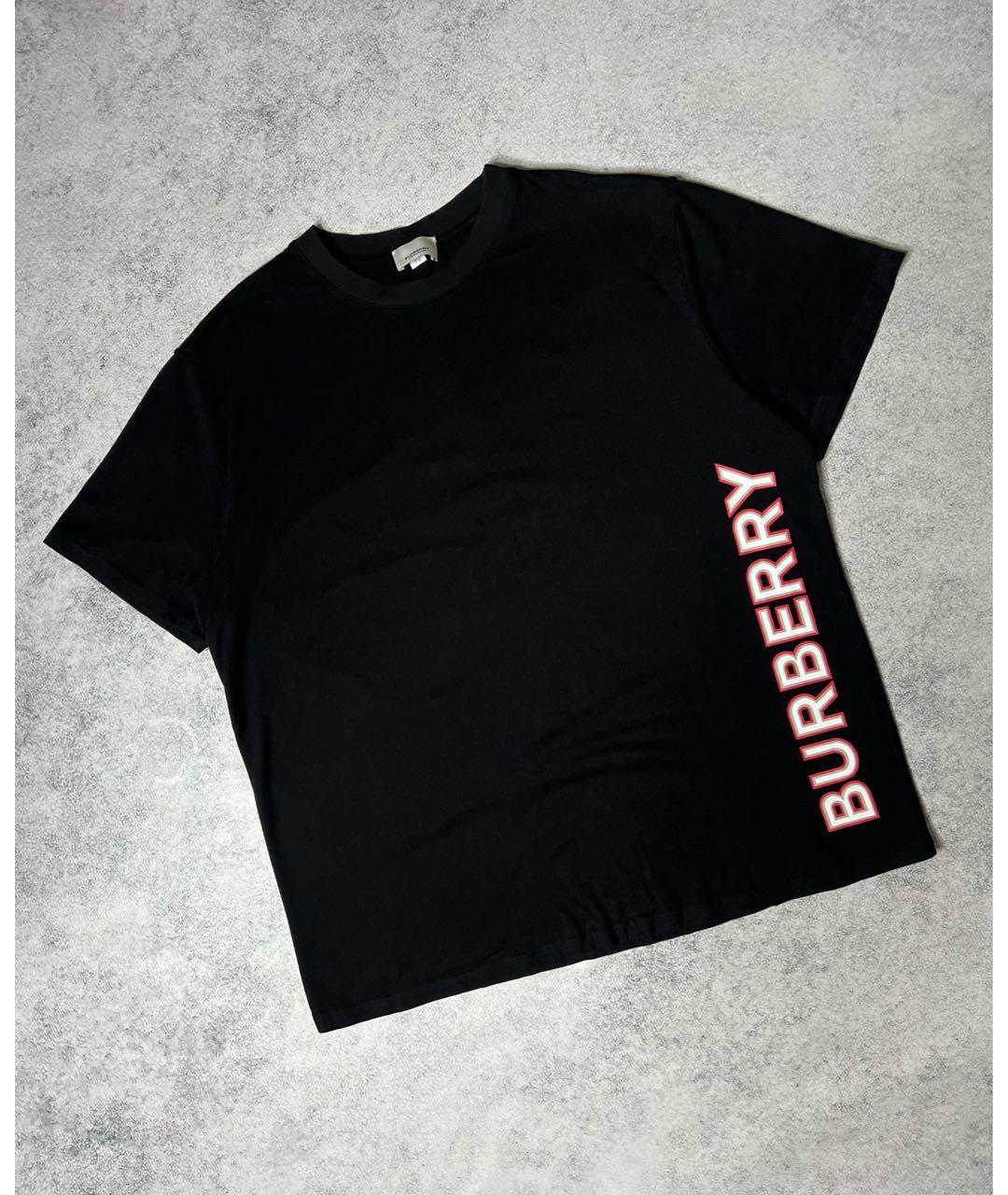 BURBERRY Черная хлопковая футболка, фото 5