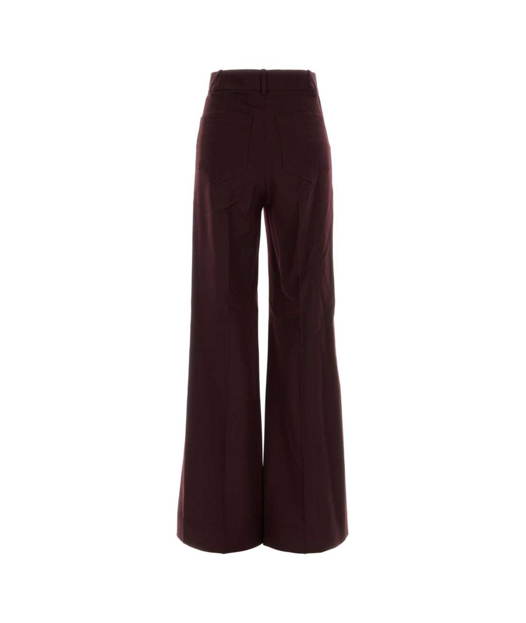 VICTORIA BECKHAM Фиолетовые шерстяные прямые брюки, фото 2