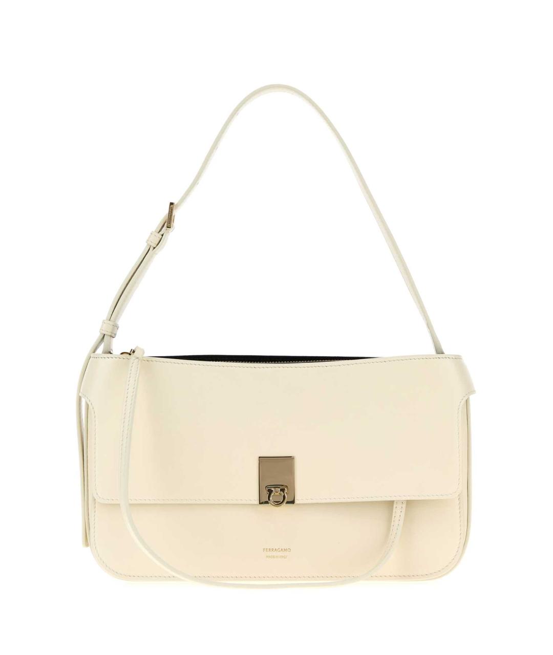 FERRAGAMO Бежевая кожаная сумка через плечо, фото 1