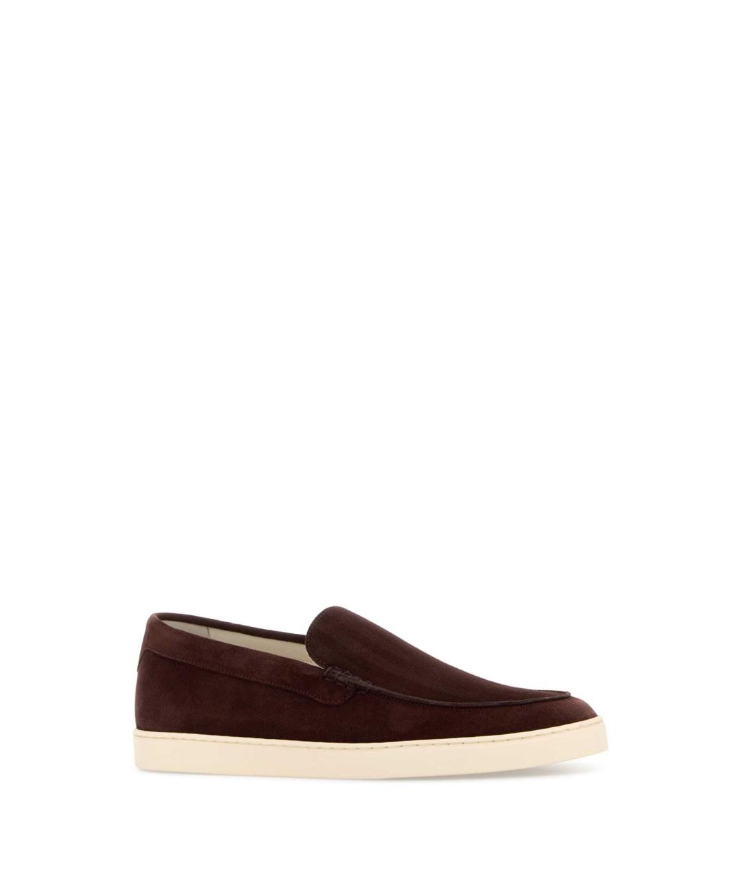 BRUNELLO CUCINELLI Коричневые кожаные низкие кроссовки / кеды, фото 2