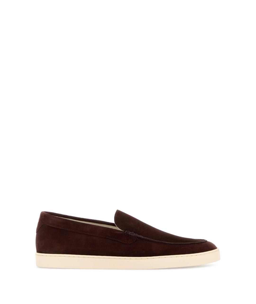 BRUNELLO CUCINELLI Коричневые кожаные низкие кроссовки / кеды, фото 3
