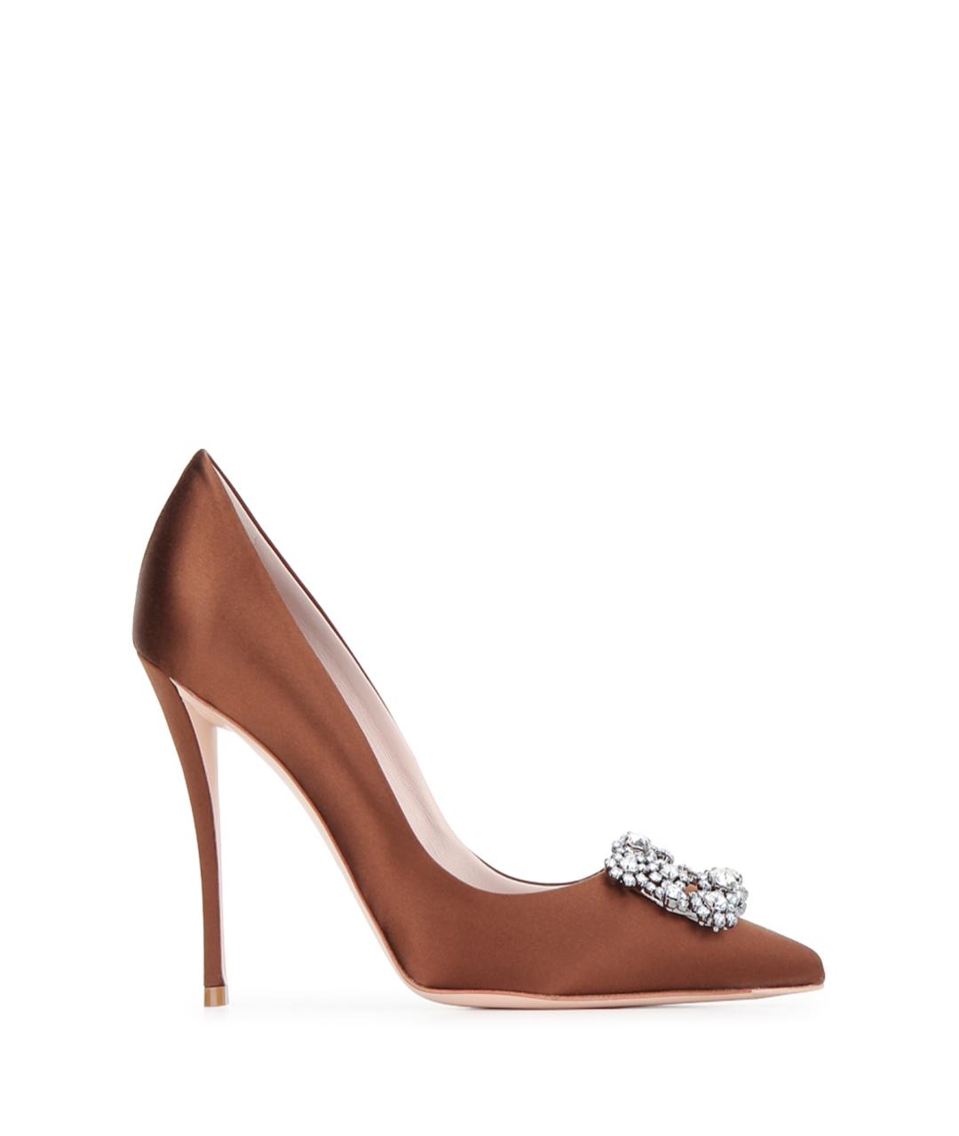 ROGER VIVIER Коричневые текстильные туфли, фото 1