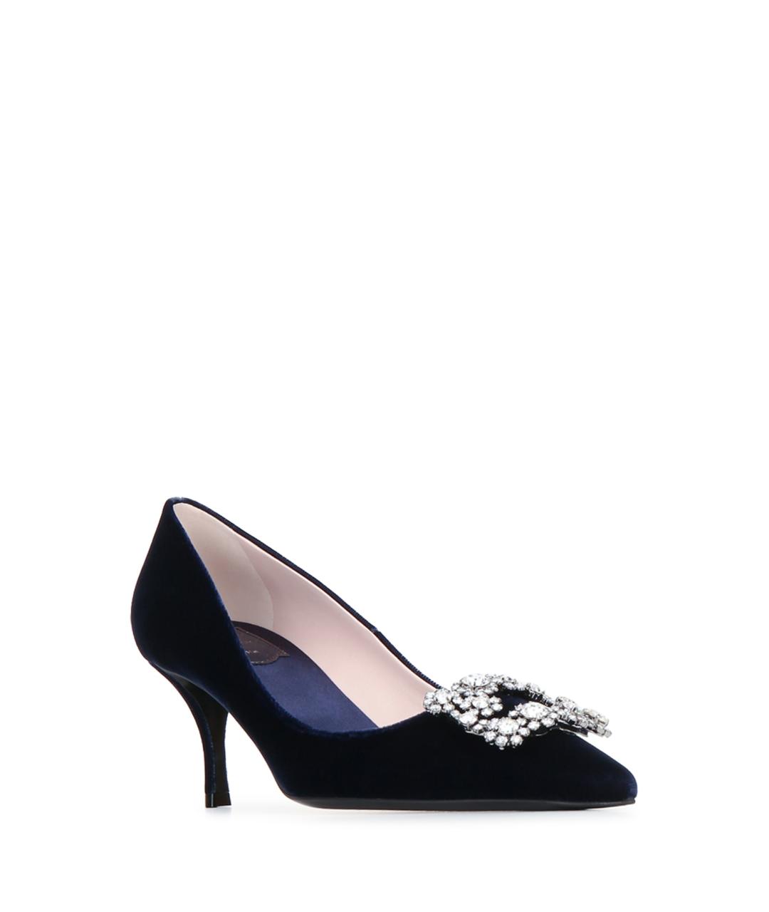 ROGER VIVIER Темно-синие бархатные туфли, фото 2