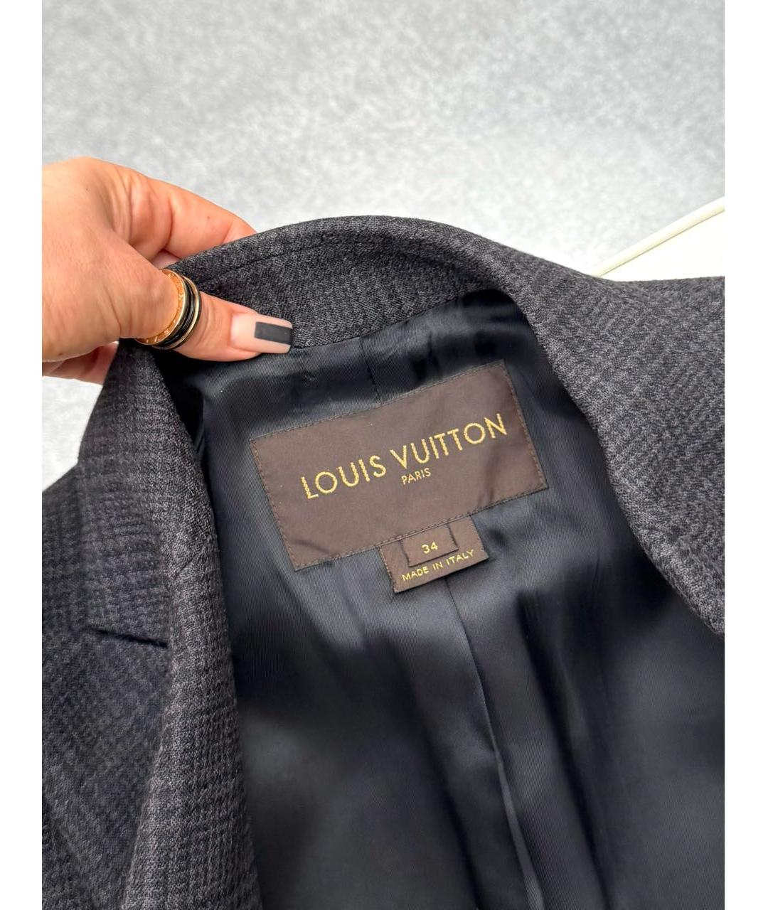 LOUIS VUITTON Серое шерстяное пальто, фото 3
