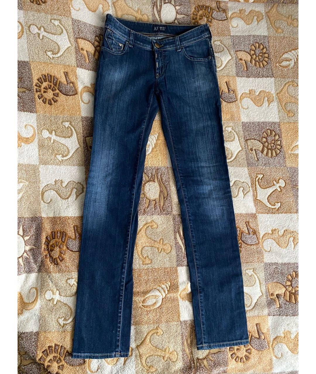 ARMANI JEANS Темно-синие хлопко-эластановые джинсы слим, фото 6