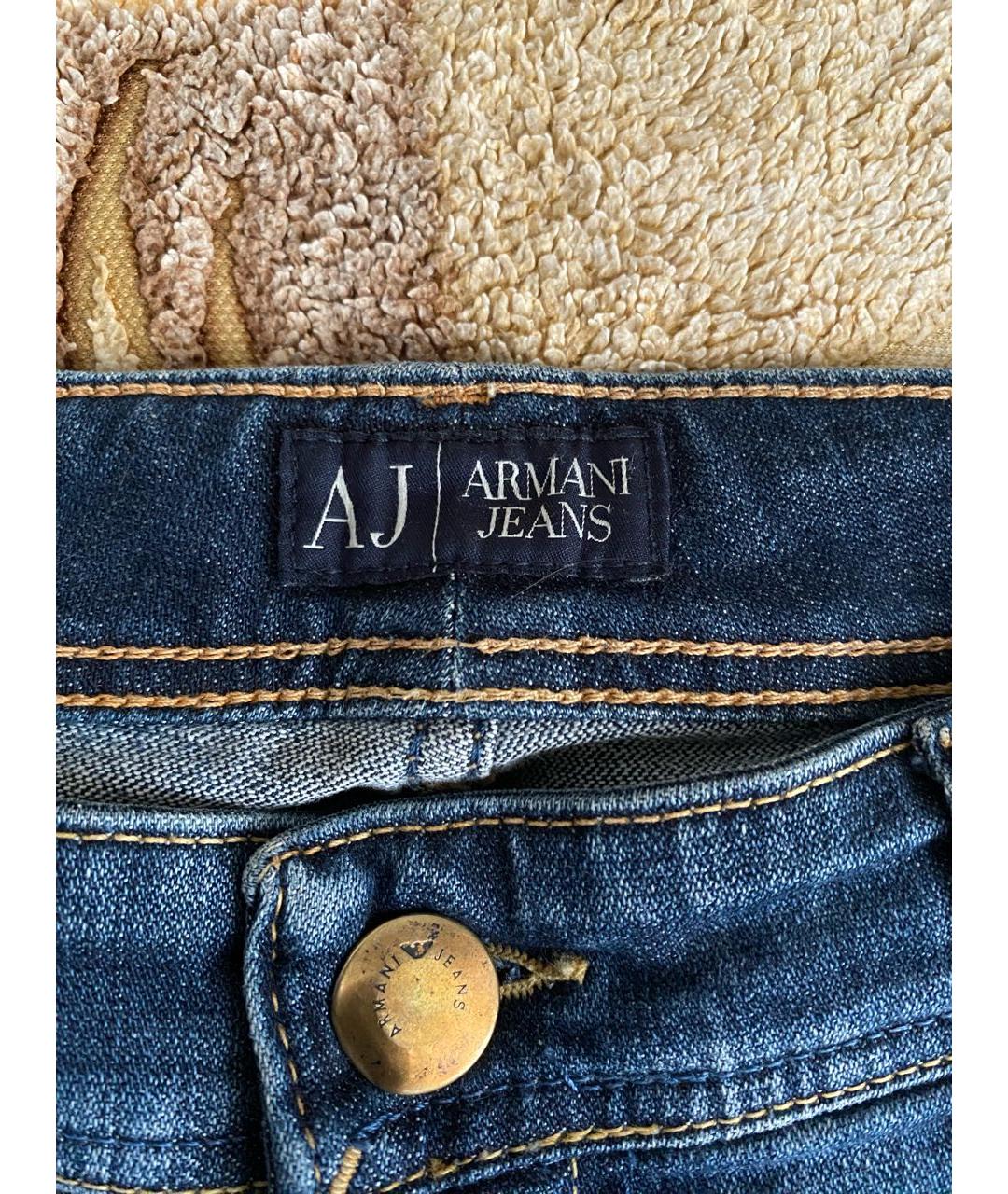ARMANI JEANS Темно-синие хлопко-эластановые джинсы слим, фото 3