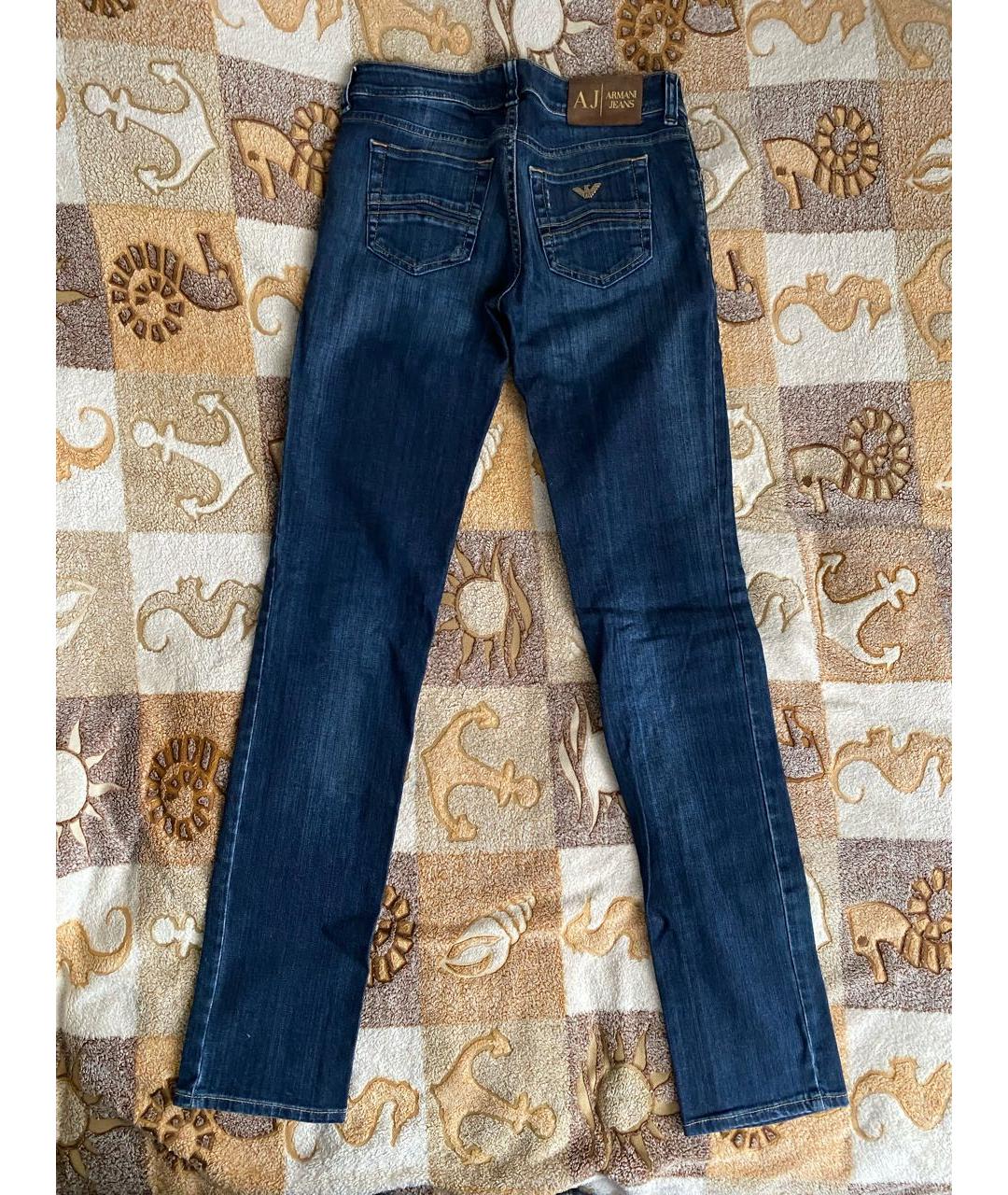 ARMANI JEANS Темно-синие хлопко-эластановые джинсы слим, фото 2