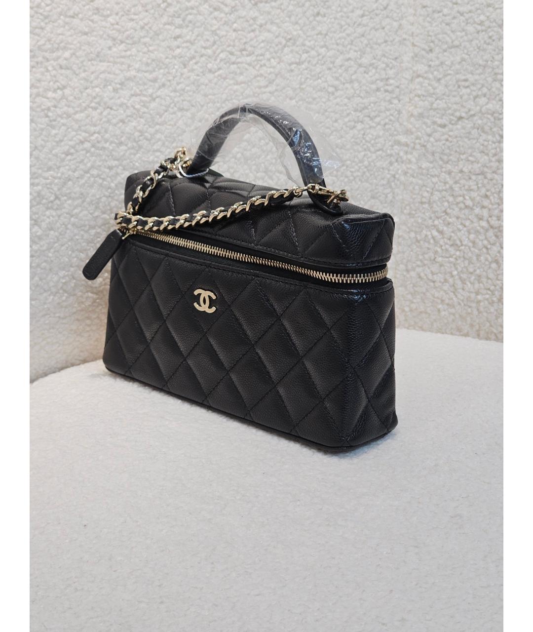 CHANEL Черная кожаная сумка тоут, фото 3