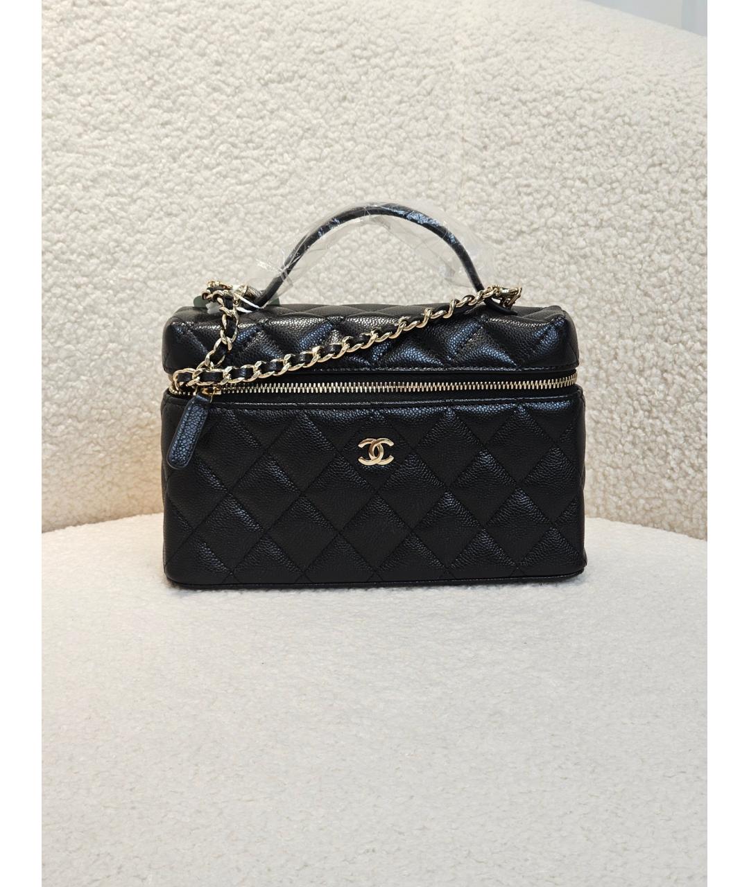 CHANEL Черная кожаная сумка тоут, фото 6