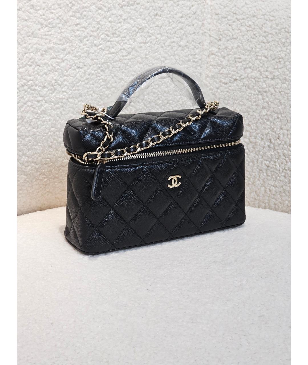 CHANEL Черная кожаная сумка тоут, фото 2