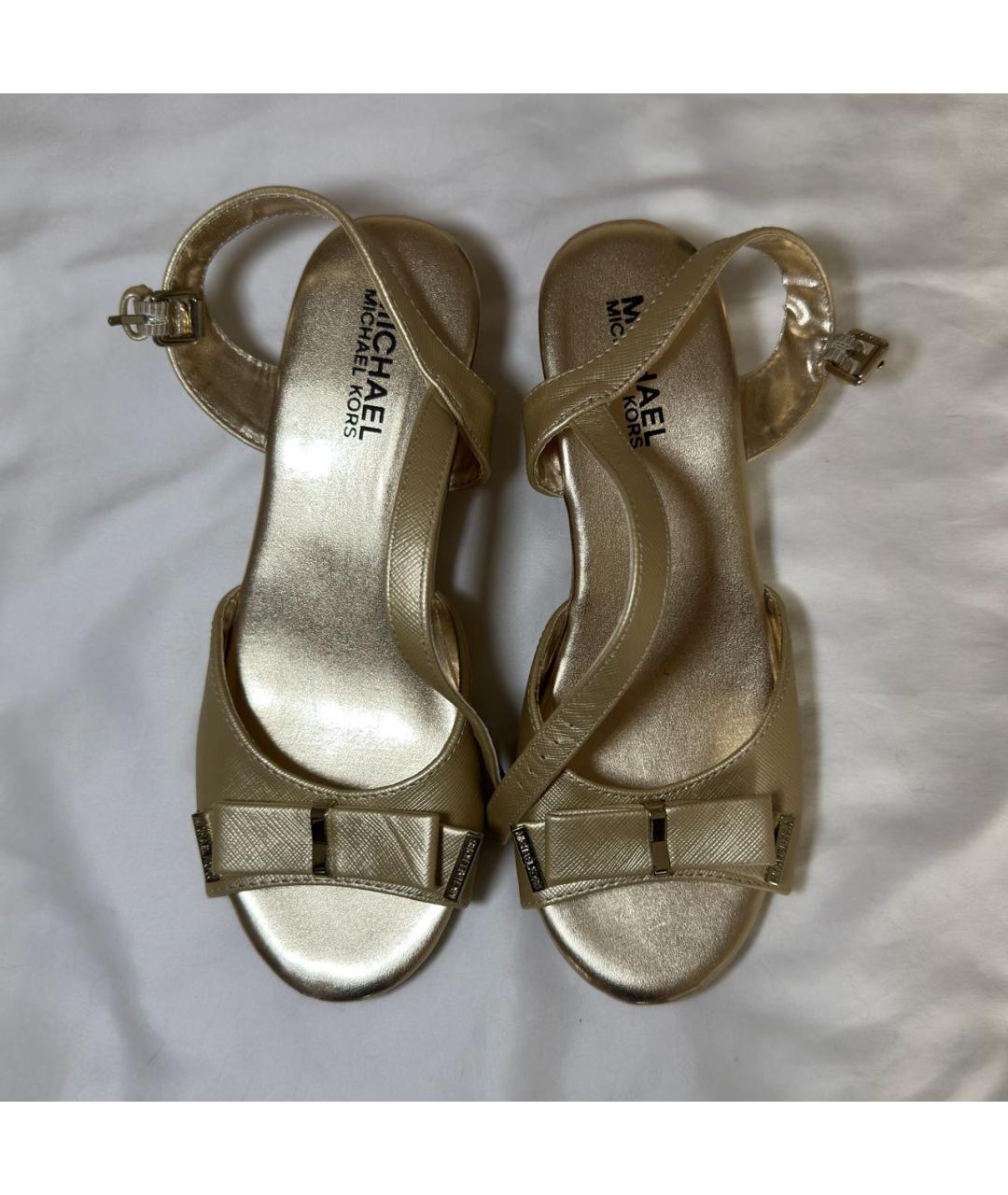 MICHAEL KORS Золотые кожаные туфли, фото 6