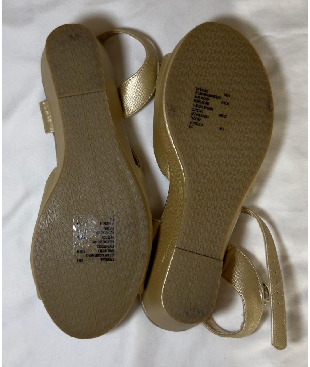 MICHAEL KORS Золотые кожаные туфли, фото 4