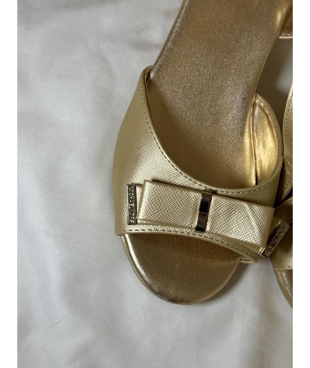 MICHAEL KORS Золотые кожаные туфли, фото 2